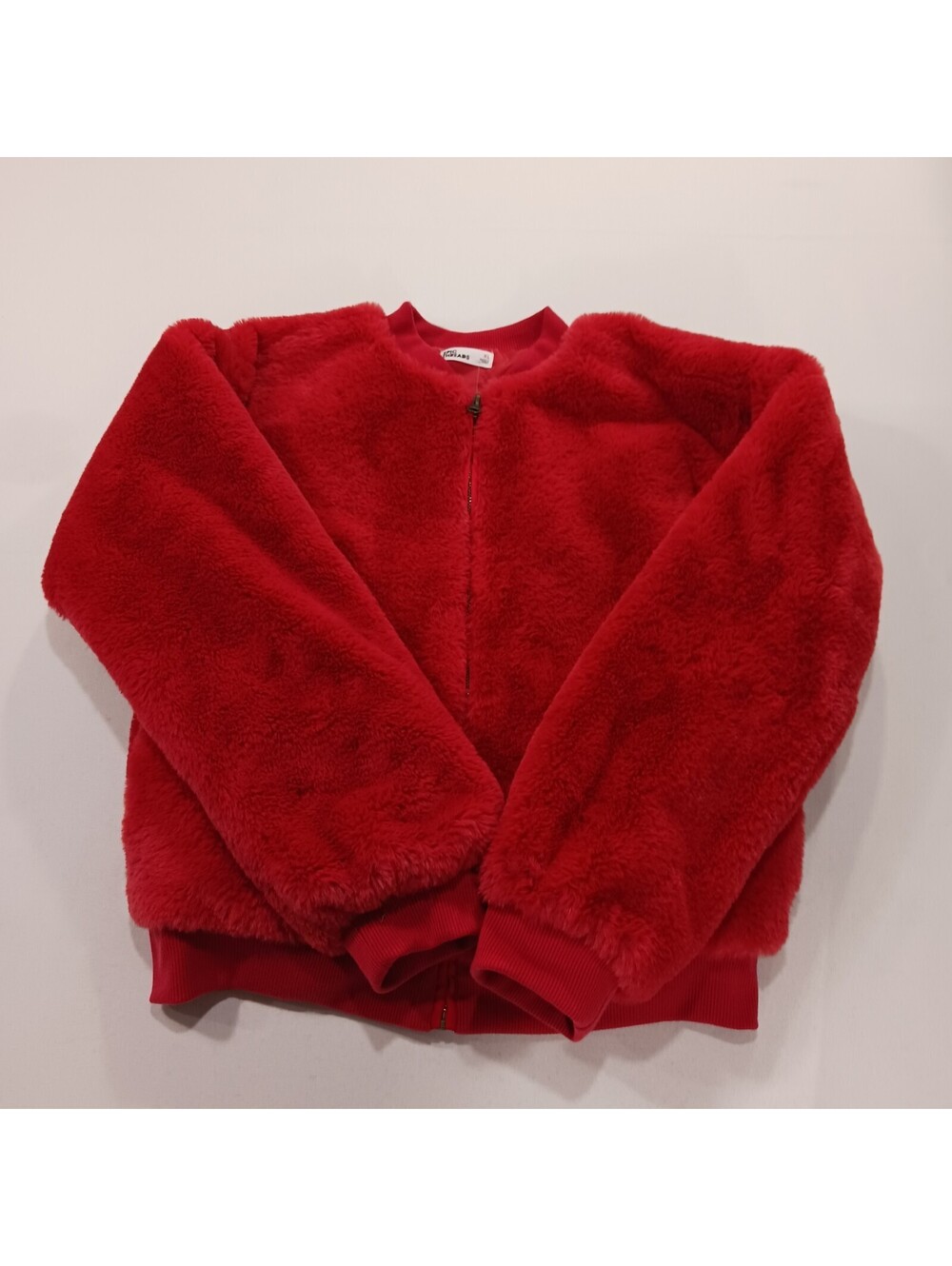 Epic Threads Girls Red Faux Fur Bomber Jacket Full Zip Lined Size XL (14/16)